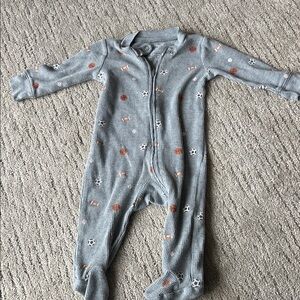 Carter's Gray and Brown Patterned Footie